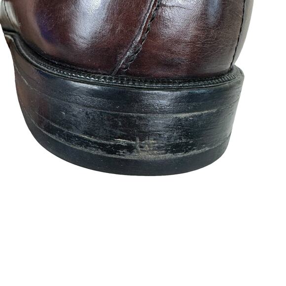 Johnston & Murphy Brown Leather Lace Up Almond Toe Dress Shoes Made In Italy 10M - Picture 7 of 14